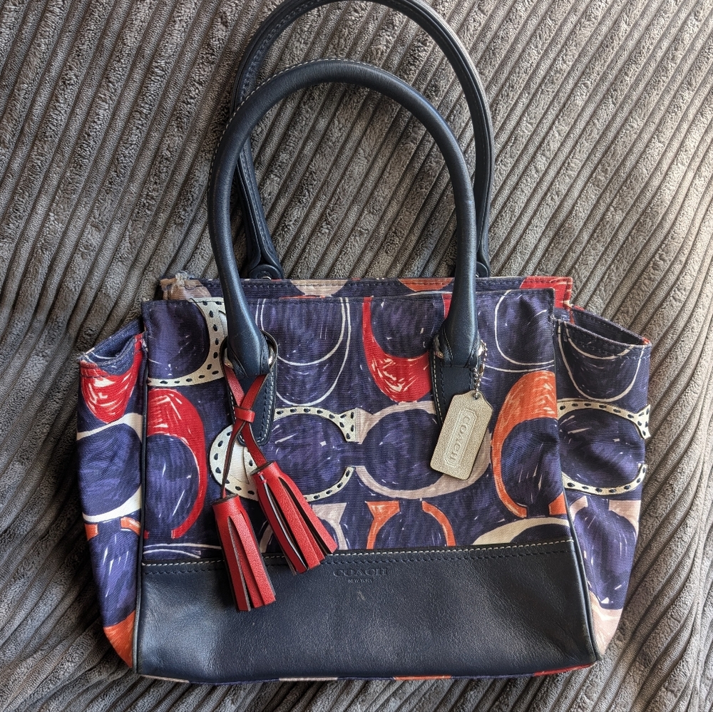 Original Coach Blue Orange Red Purse
